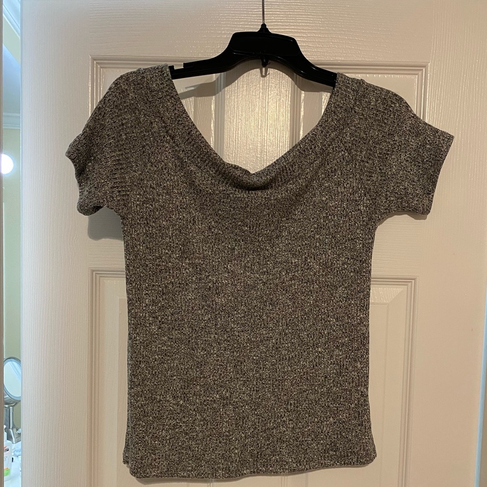 Fashion Nova Heather Gray Off the Shoulder Top